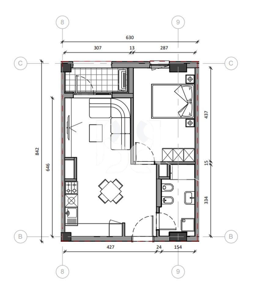 SHITET APARTAMENT 1+1 TEK REZIDENCA KAIMI*