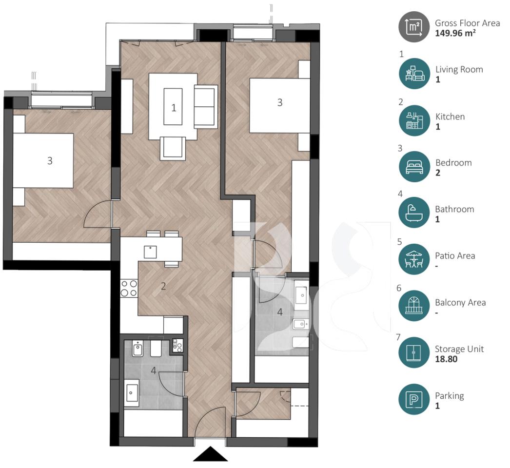 APARTAMENT EKSKLUZIV 2+1 ME DEPO & POST PARKIMI NË GREEN COAST 2