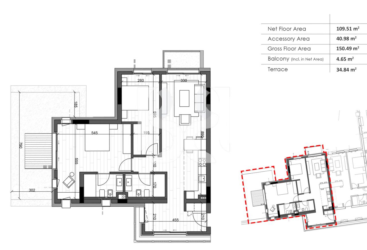 APARTAMENT EKSKLUZIV 2+1 ME DEPO, TARACE & POST PARKIMI NË GREEN COAST 2