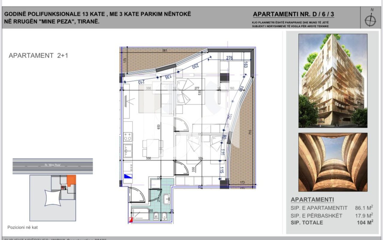 Shitet Apartament 2+1 tek Golden Tower,Zogu iZI