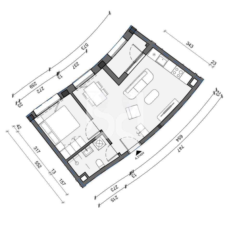 SHITET APARTAMENT 1+1 TEK REZIDENCA BALLADA LIQENI I FARKES
