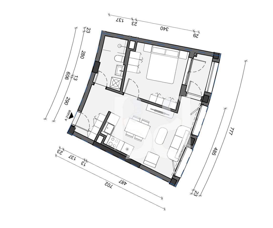 SHITET APARTAMENT 1+1 REZIDENCA BALLADA LIQENI I FARKES
