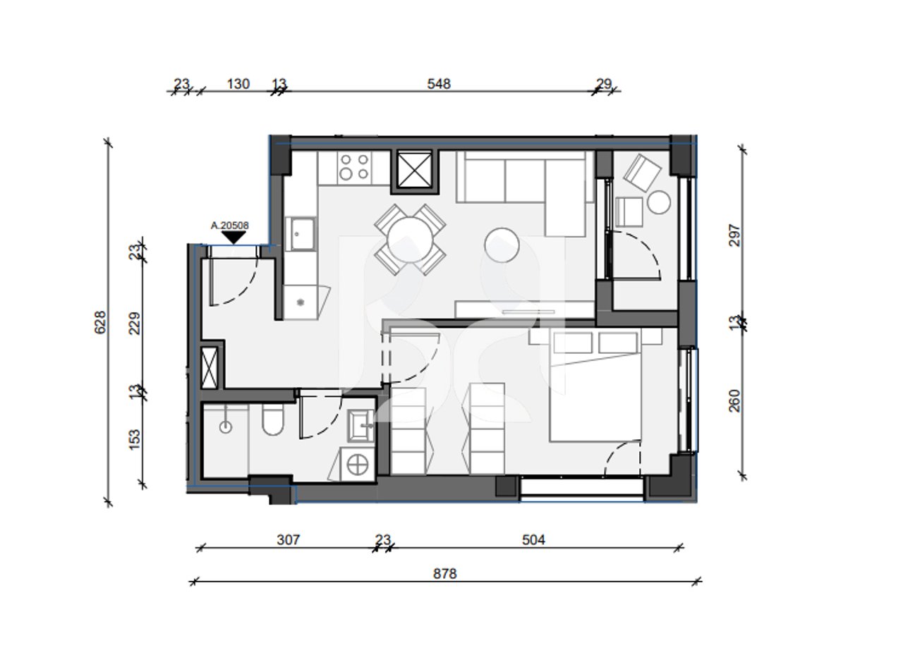 APARTAMENT 1+1 PER SHITJE NE PASKONE RESIDENCE, PASKUQAN