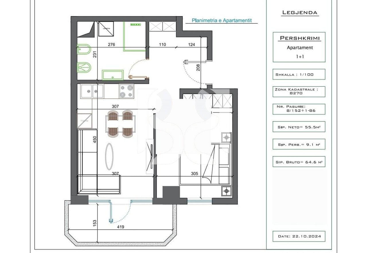 APARTMENT 1+1 FOR RENT IN THE MUNICIPALITY OF PARIS