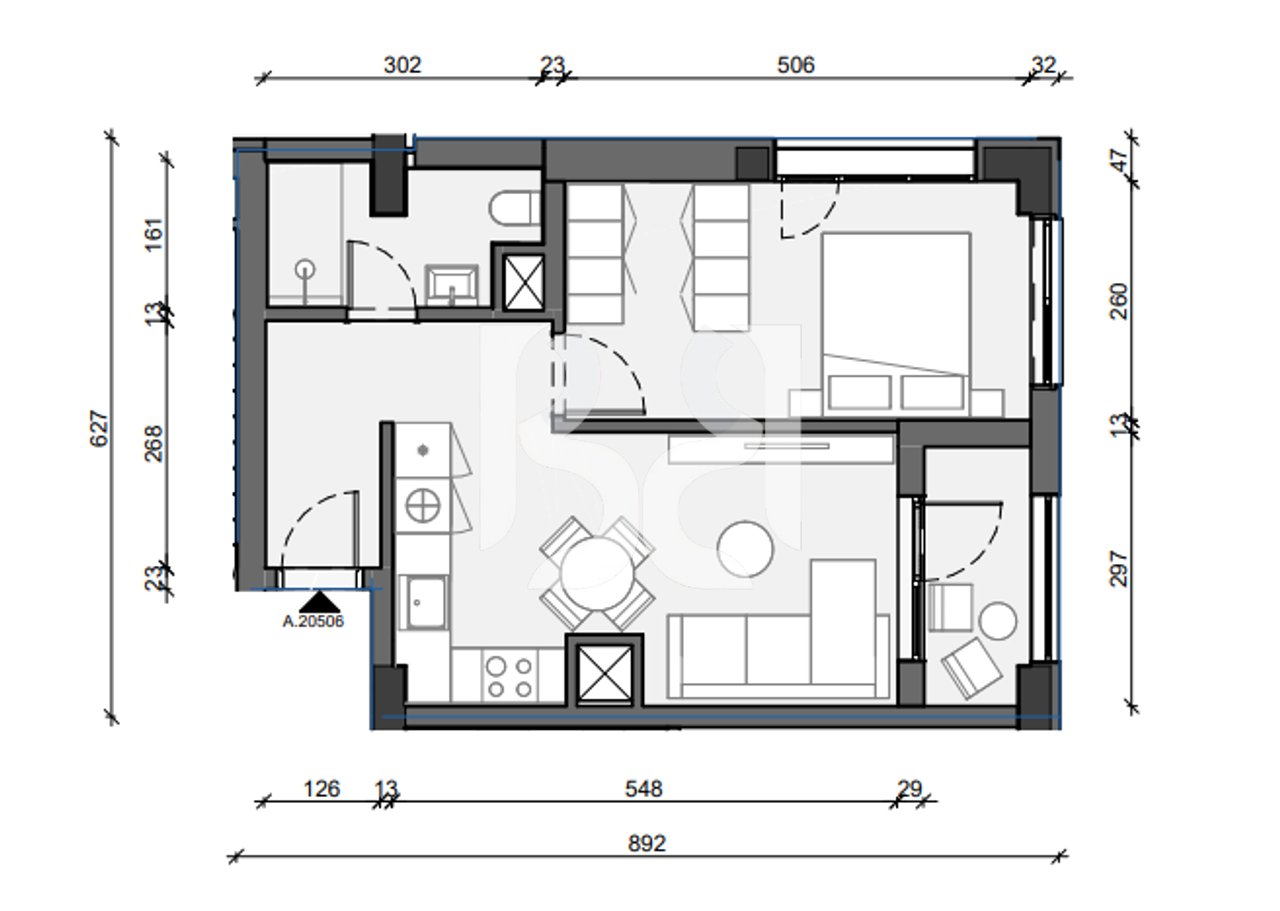APARTMENT 1+1 FOR SALE IN PASKONE RESIDENCE(CAN BE PURCHASED WITH CREDIT)