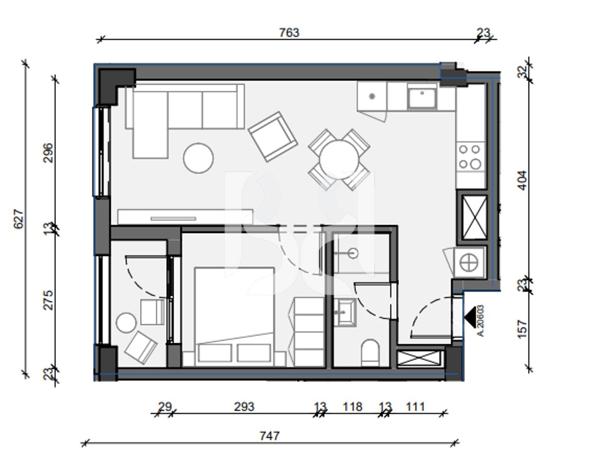 APARTAMENT 1+1 PER SHITJE NE PASKONE RESIDENCE(MUND TE BLIHET ME KREDI)