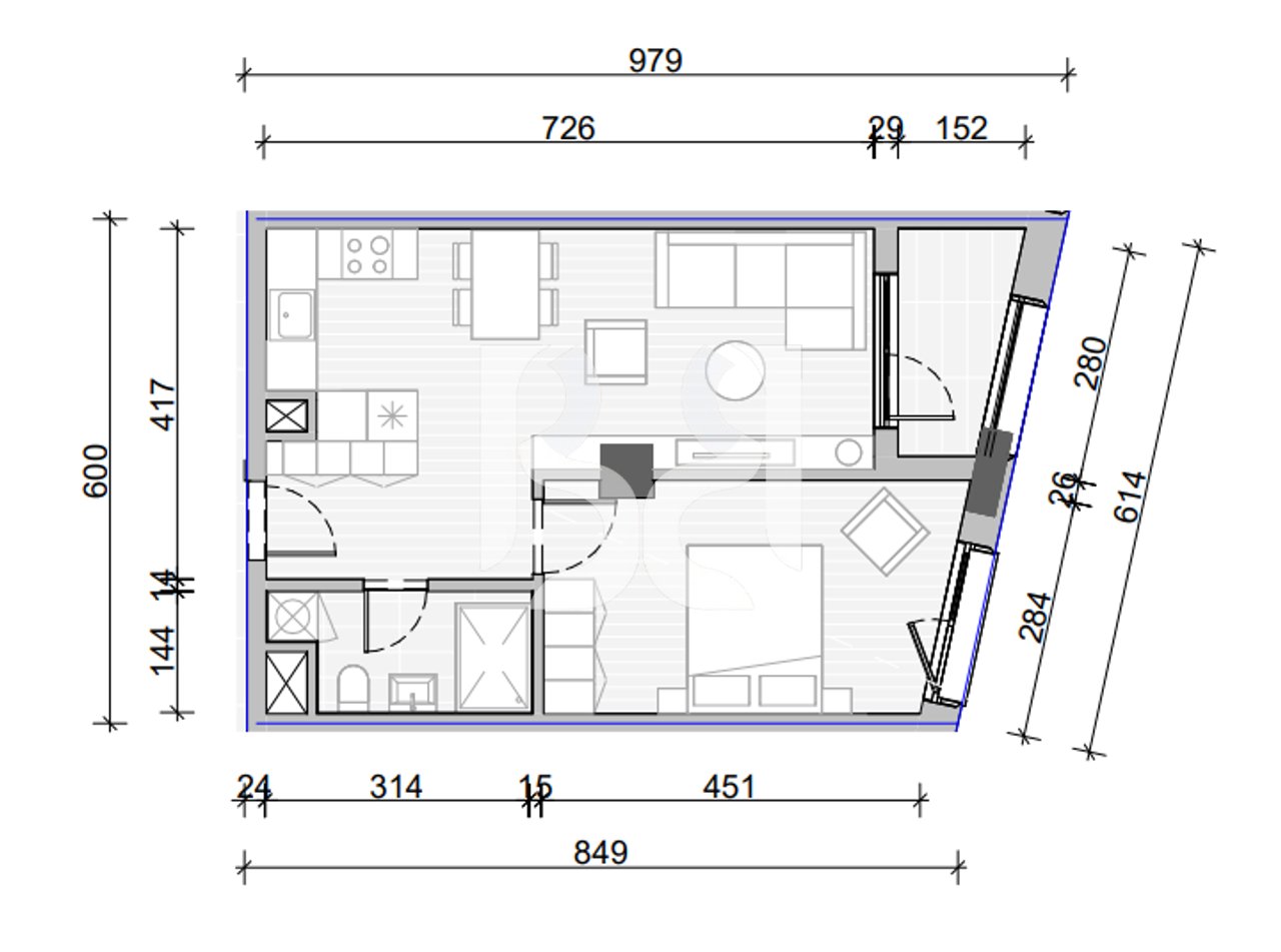 APARTAMENT 1+1 PER SHITJE NE NAYA RESIDENCE(MUND TE BLIHET ME KREDI)
