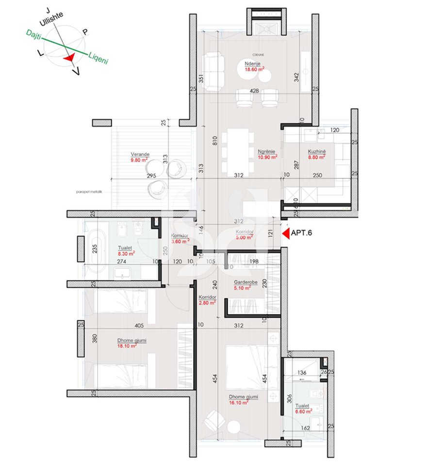 SHITET APARTAMENT 2+1 TEK REZIDENCA GREEN VALLEY  , TIRANË