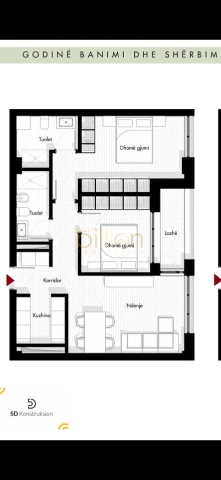 SHITET APARTAMENT 2+1 +2 TEK 5D KONSTRUKSION