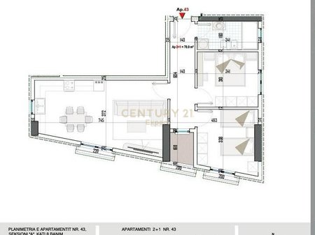 APPARTAMENTO 2+1 IN VENDITA A PASKUQAN, VICINO ALLA GRANDE STRADA ANELLO