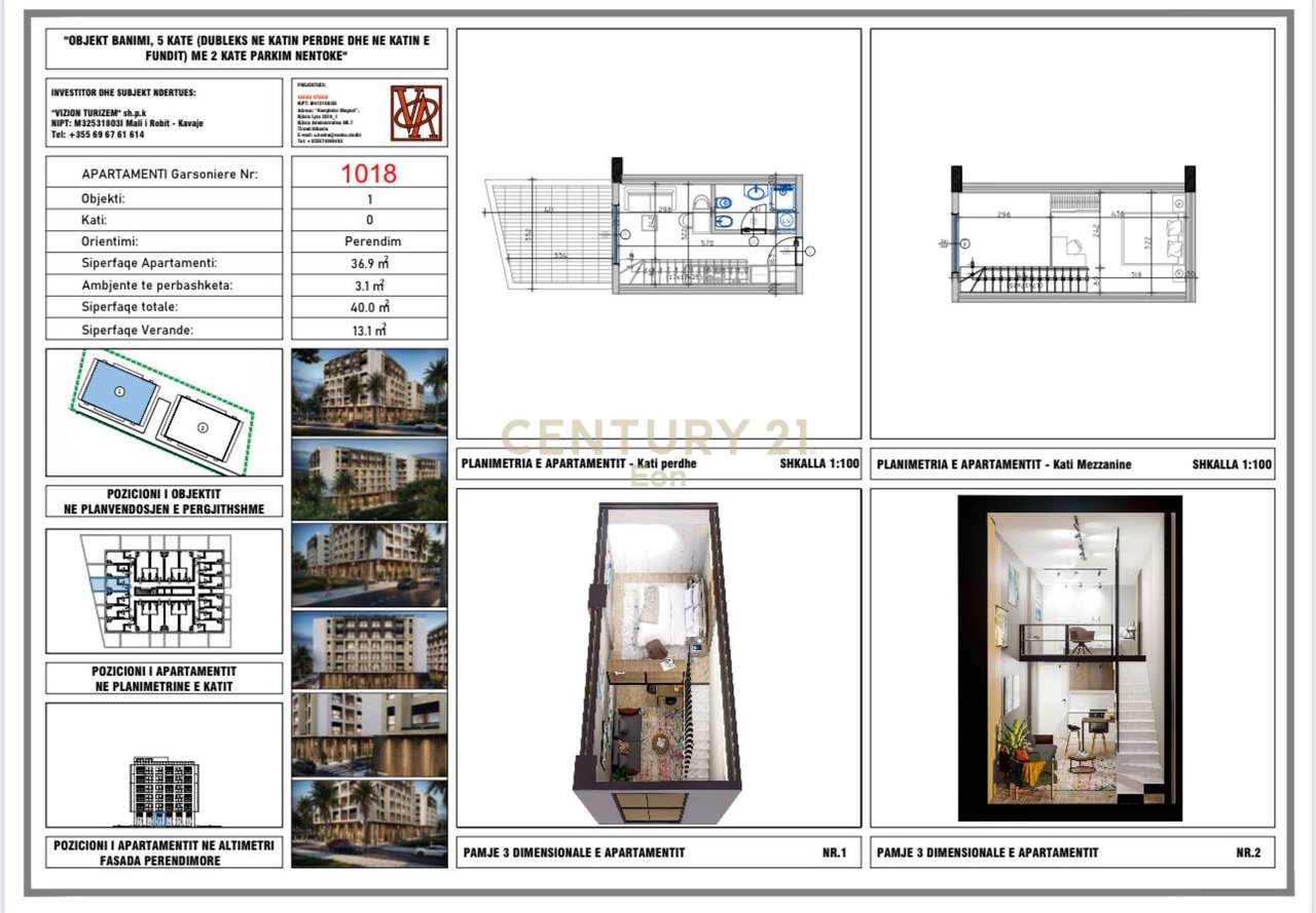 LOFT APARTMENT MATCH FLOOR 0 WITH VERANDA AT "VIZION REZIDENCE" IN GOLEM!