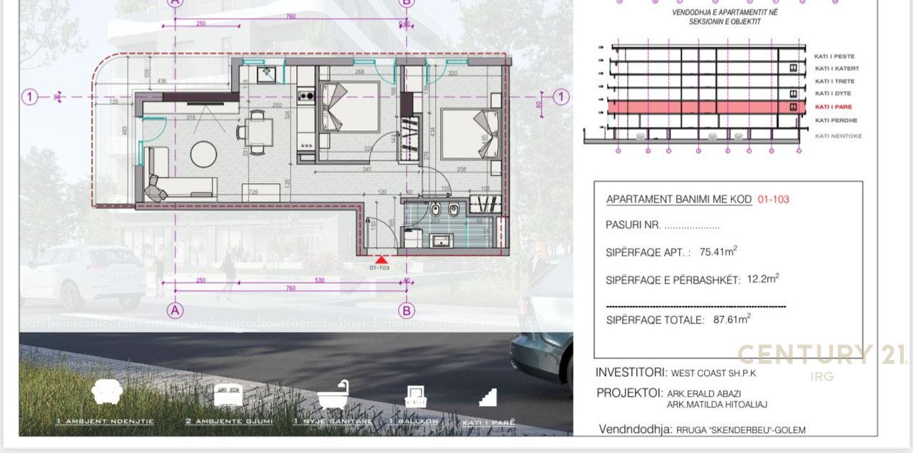 2+1 Apartment for Sale in Golem, 300 m from the Sea