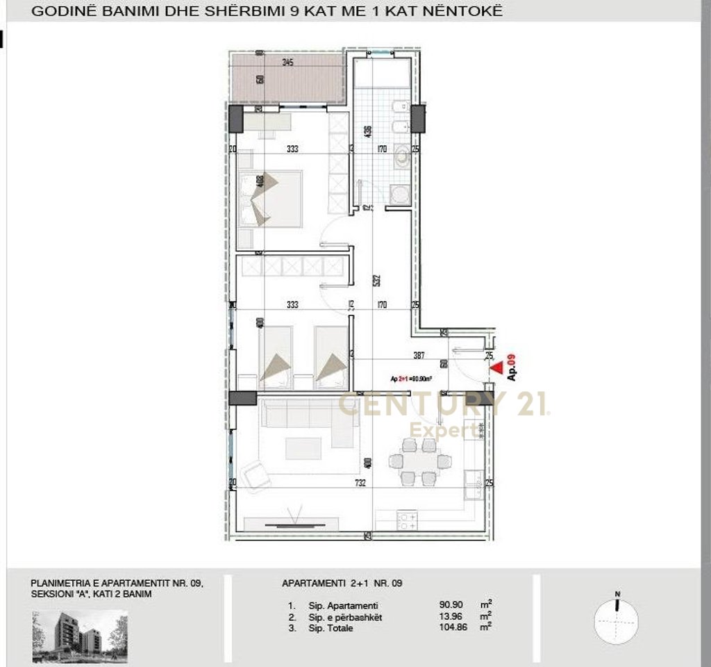 APPARTAMENTO 2+1 IN VENDITA A PASKUQAN, VICINO AL GRANDE ANELLO