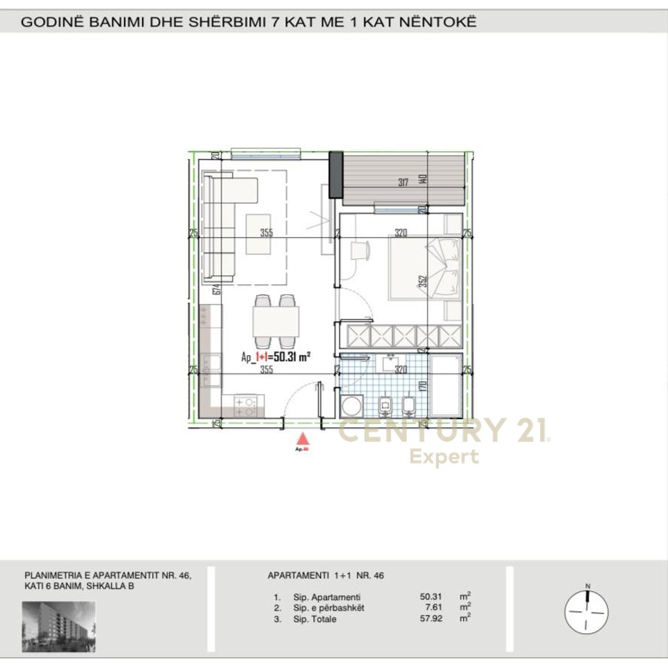 SHITET APARTAMENT 1+1 NE PASKUQAN