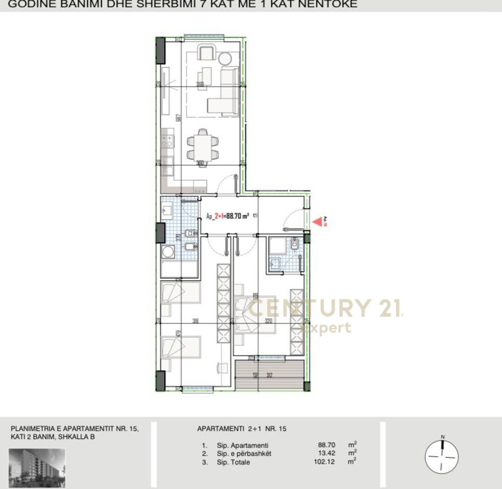 SHITET APARTAMENT 2+1 NE PASKUQAN