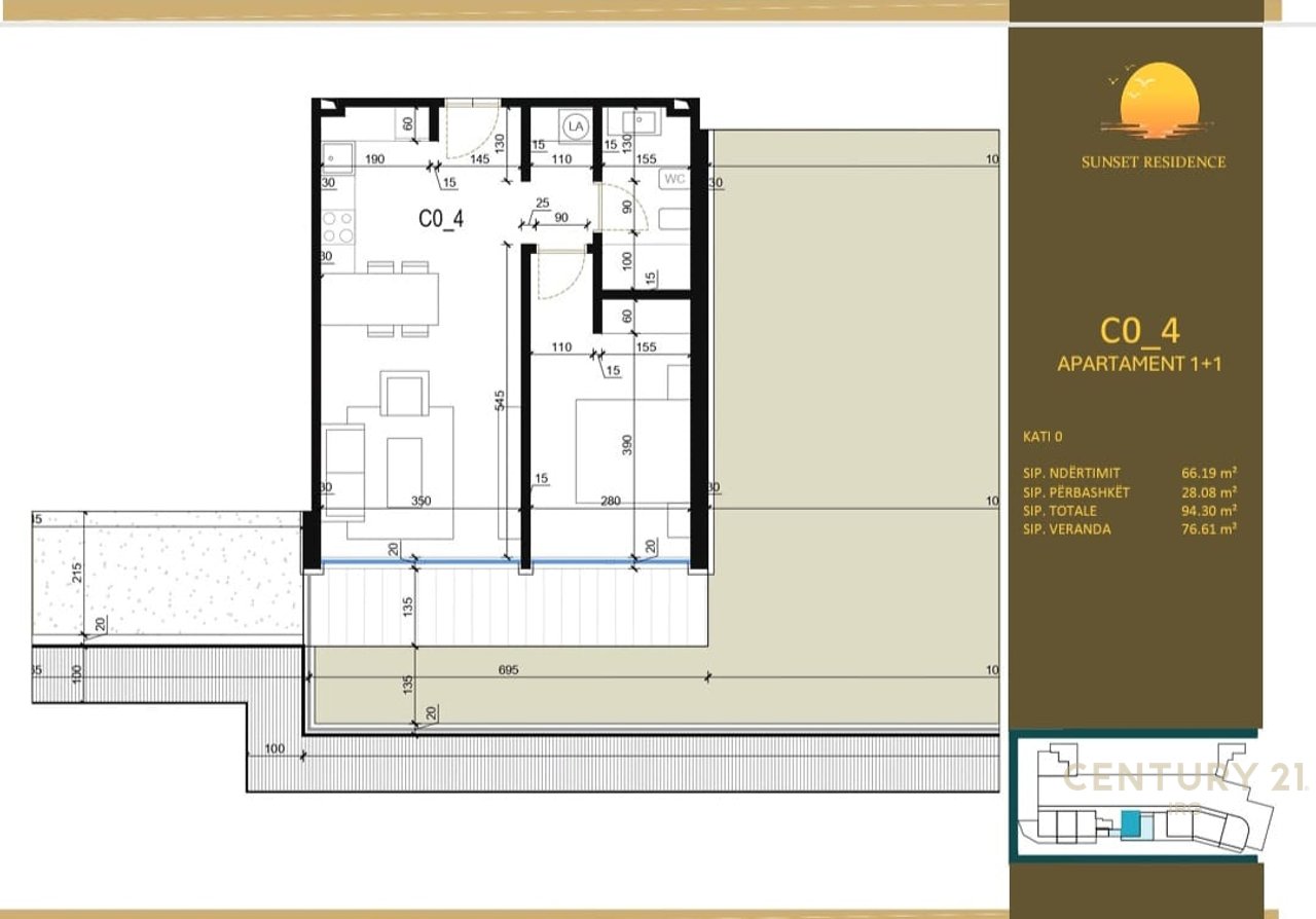 Apartment 1+1 with Veranda, Storage and Parking Space for Sale in Green Coast Village!