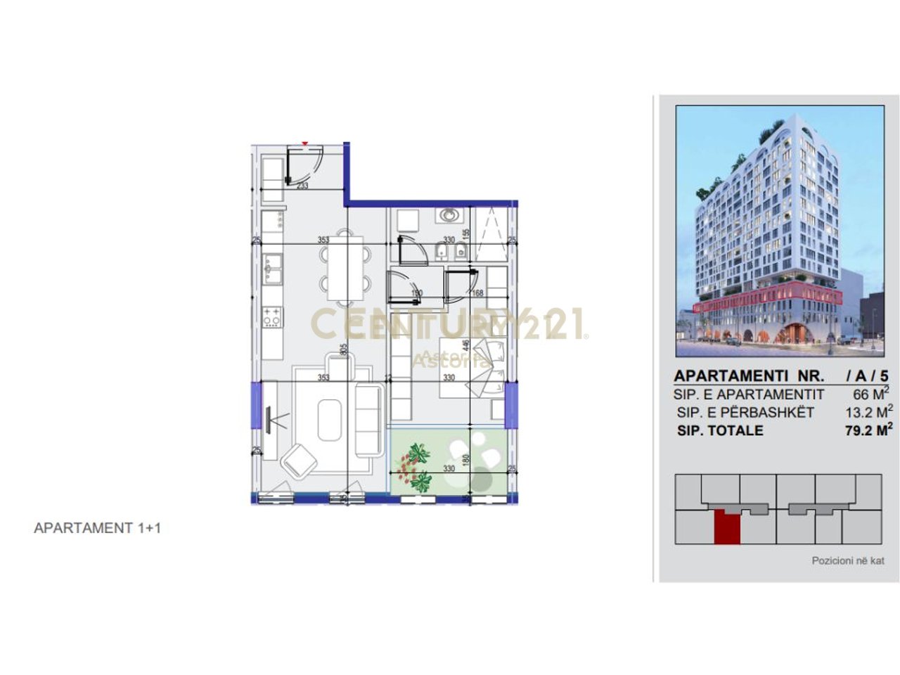 SHITET APARTAMENT 1+1 TE "WHITE TOWER" NE KOMUNE TE PARISIT
