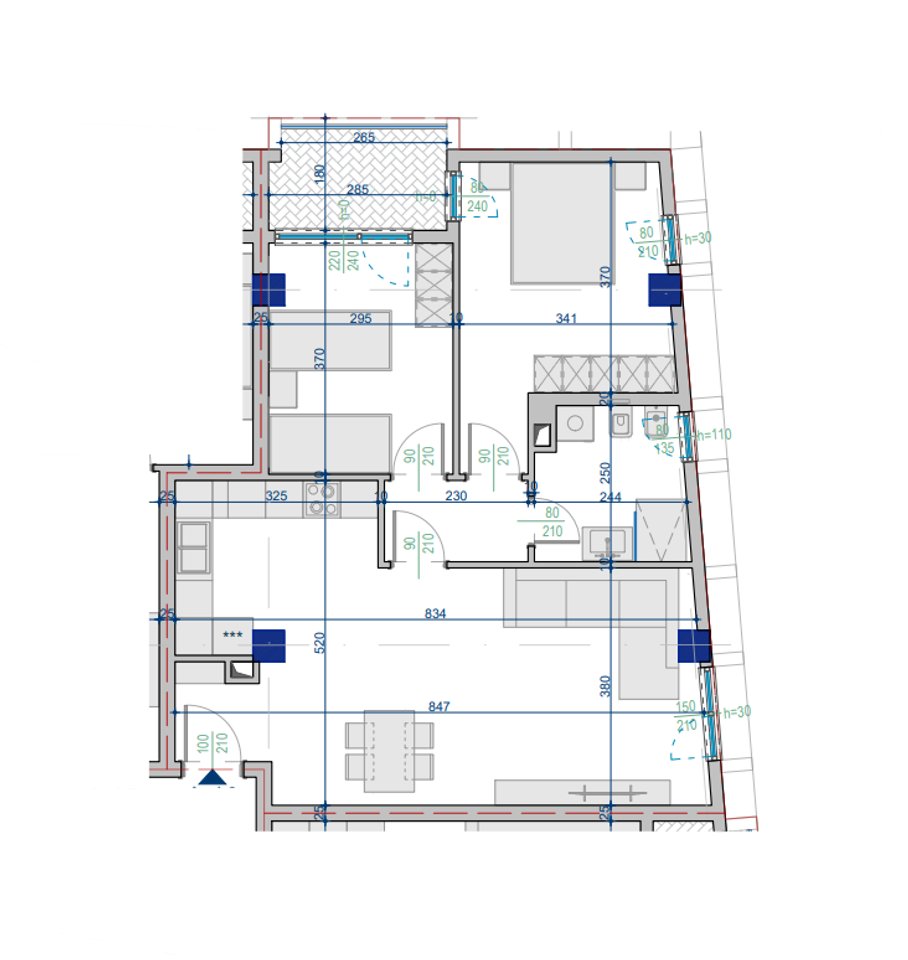 Shitet Apartament 2+1 – 97.88 m² Totale