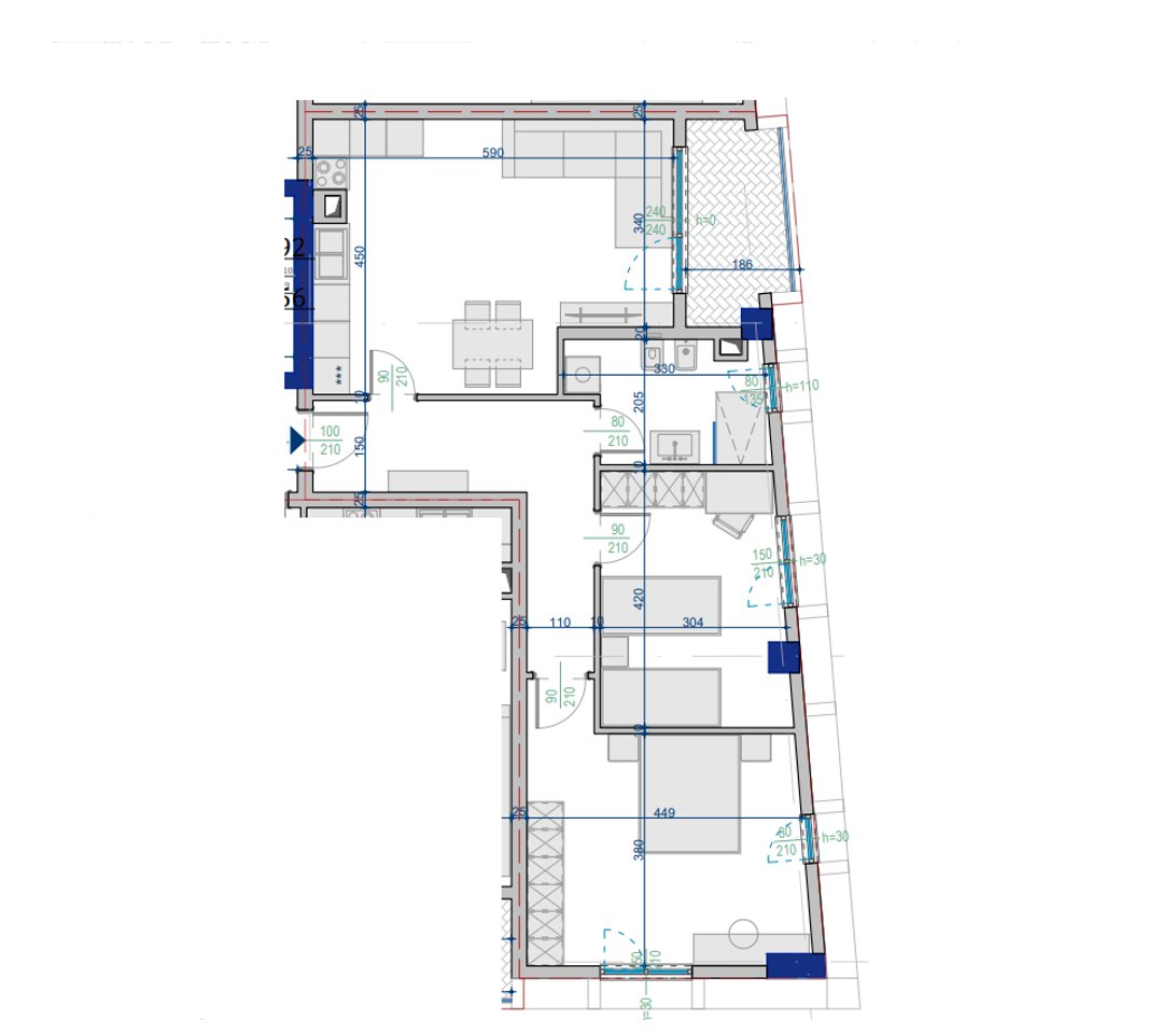 Appartamento 2+1 in vendita – 102,58 m² Totale