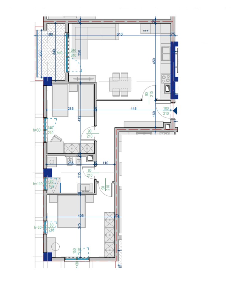 Shitet Apartament 2+1 – 101.09 m² Totale