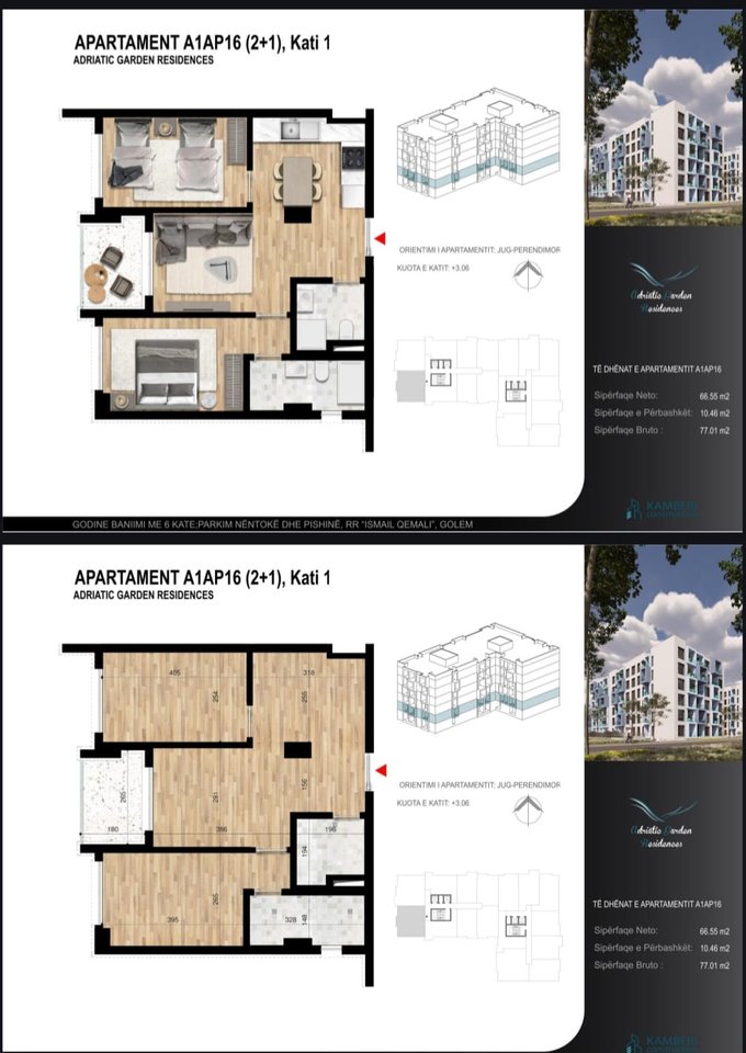 Apartment 2+1+2 for sale at Adriatic Garden Residence, Golem