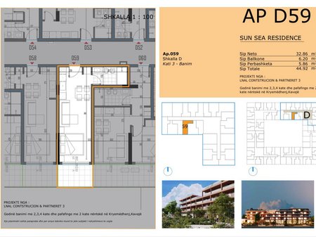 STUDIO FOR SALE IN THE NEWEST RESIDENCE IN GOLEM, SUN SEA RESIDENCE!! PAYMENT POSSIBILITY IN INSTALLMENTS!!
