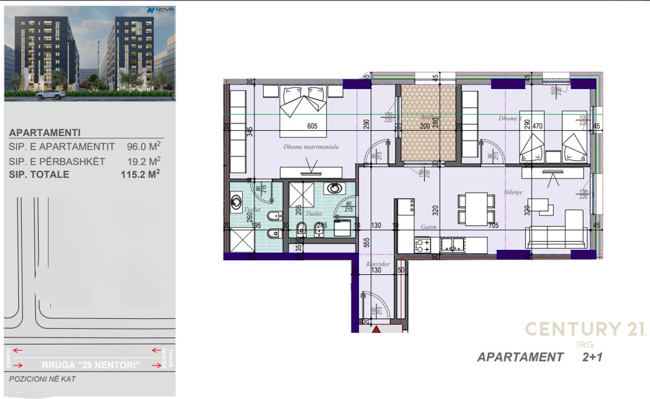 SHESIM APARTAMENT 2+1+2 TEK TIRANA ENTRY