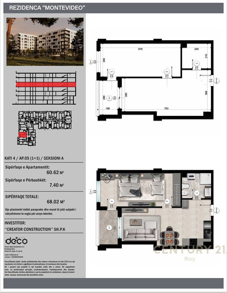 SHITET APARTAMENT 1+1 MONTEVIDEO RESIDENCE TE MALI ROBIT!