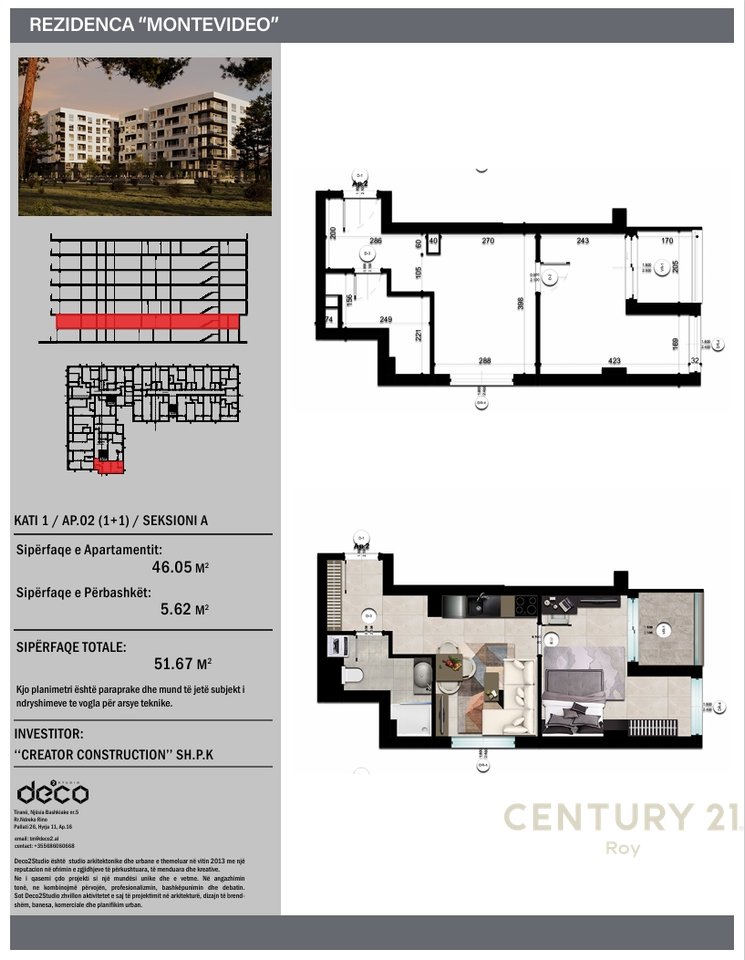 SHITET APARTAMENT 1+1 MONTEVIDEO RESIDENCE TE MALI ROBIT!