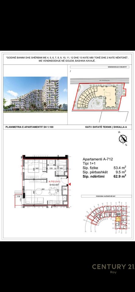 1+1 Apartment for Sale in Qerret, Durrës - €78,625 | 62.9 m²