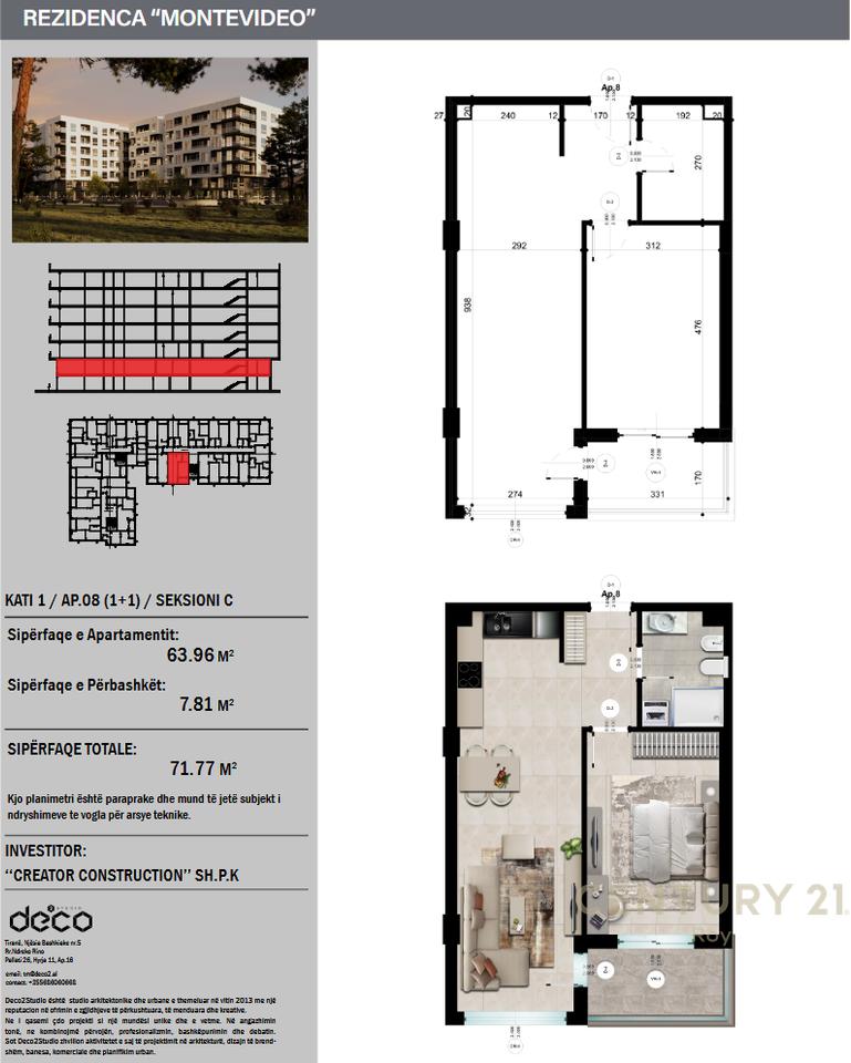 Apartment 1+1 Second Line For Sale in Golem, Durrës - €107,655 | 71.77 m²
