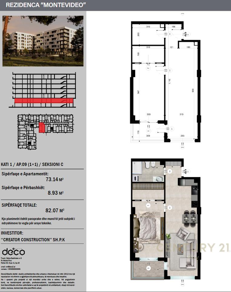 Appartamento 1+1 Seconda Linea in Vendita a Golem, Durrës - €107.655 | 71,77 m²