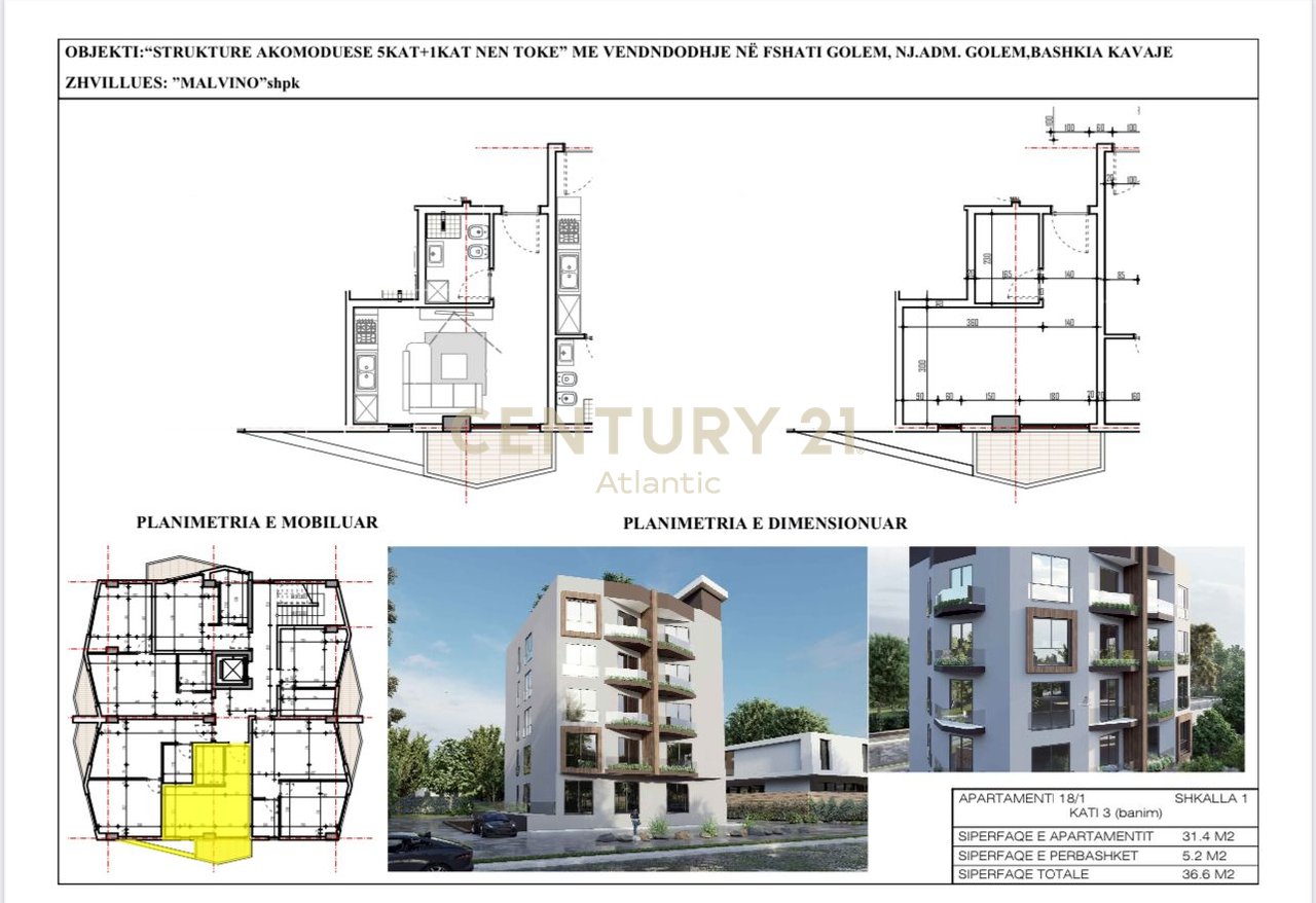 1+1 for sale in Mali i Robit, Durrës - €44,000 | 36.6 m²