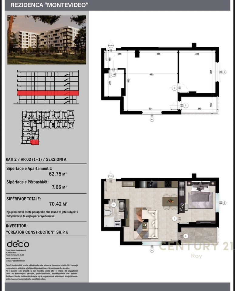 SHITET APARTAMENT 1+1 NE REZIDENCEN "MONTEVIDEO" TE MALI ROBIT.MUNDESI PAGESE ME KESTE!