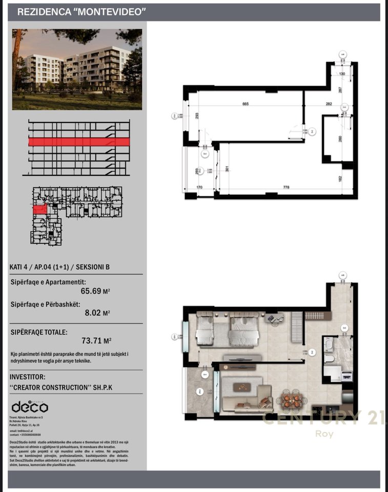 SHITET APARTAMENT 1+1 NE REZIDENCEN "MONTEVIDEO" TE MALI ROBIT.MUNDESI PAGESE ME KESTE!