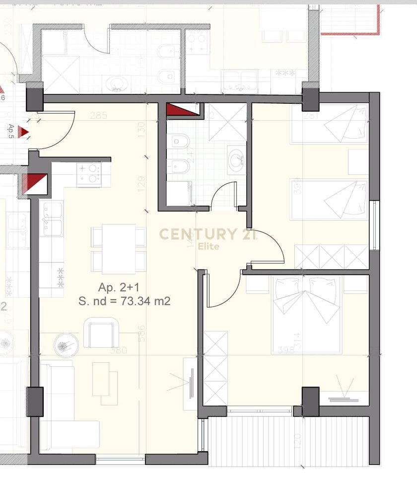 For sale, 2+1 Apartment + Parking Spot, Univers City