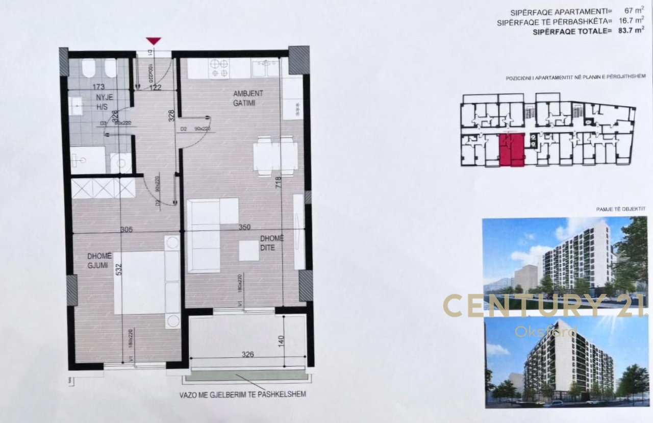 SHESIM APARTAMENT 1+1 TEK FUSHA E AVIACIONIT