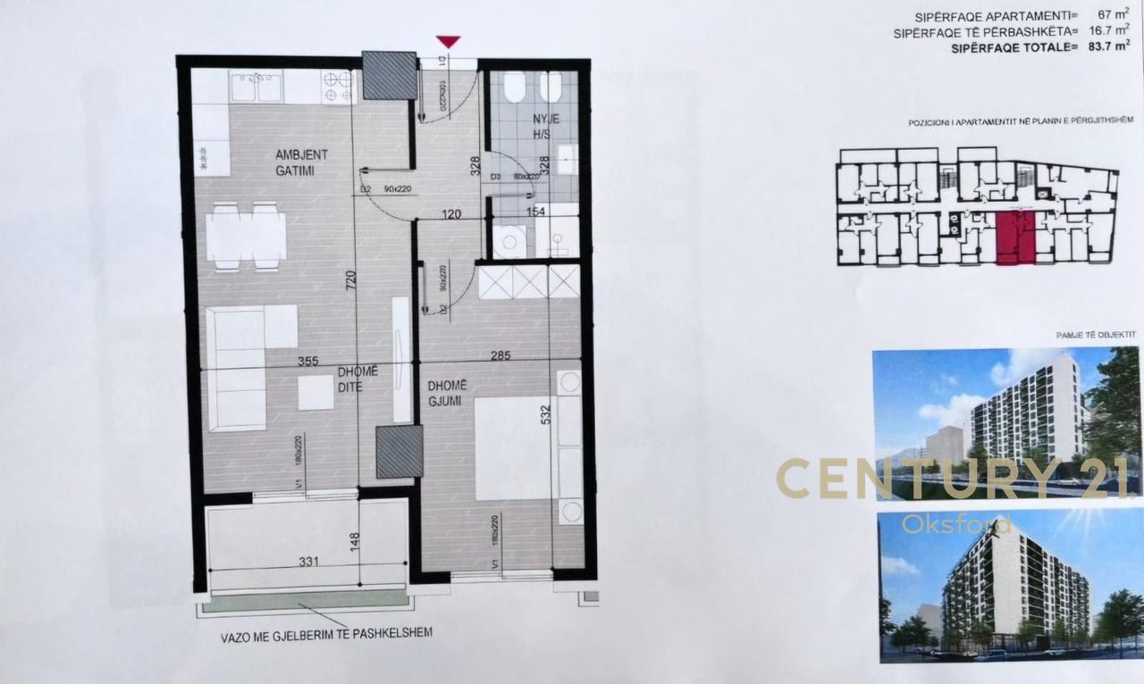 SHESIM APARTAMENT 1+1 TEK FUSHA E AVIACIONIT