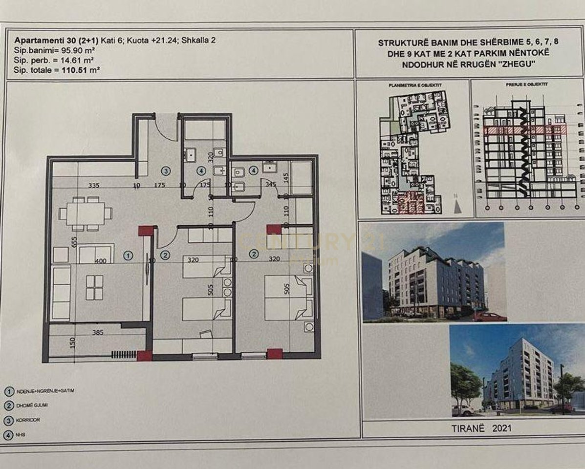 Apartment 2+1+2 for sale in the Ali Demi area (former Women's Prison). EverGreen Residence!!!