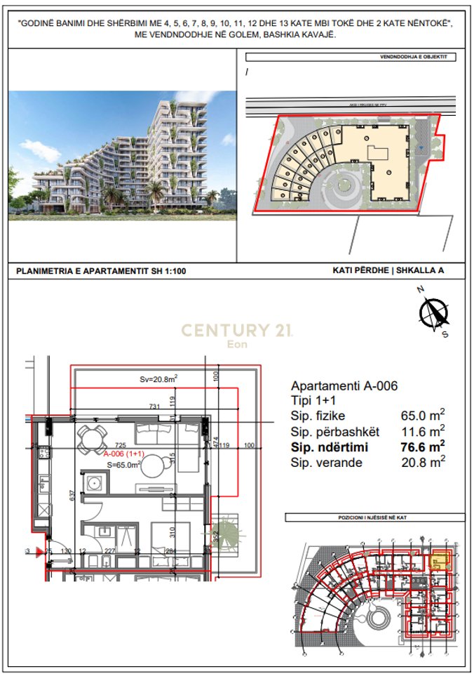 APPARTAMENTO 1+1 IN VENDITA NELLA RESIDENZA "TIKTAALIK" A QERRET! POSSIBILITÀ DI PAGAMENTO A RATE!