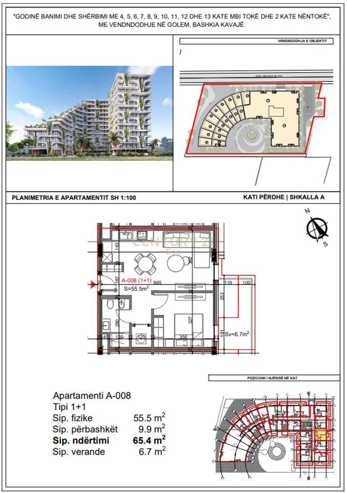 APPARTAMENTO 1+1 IN VENDITA NELLA RESIDENZA "TIKTAALIK" A QERRET! POSSIBILITÀ DI PAGAMENTO A RATE!