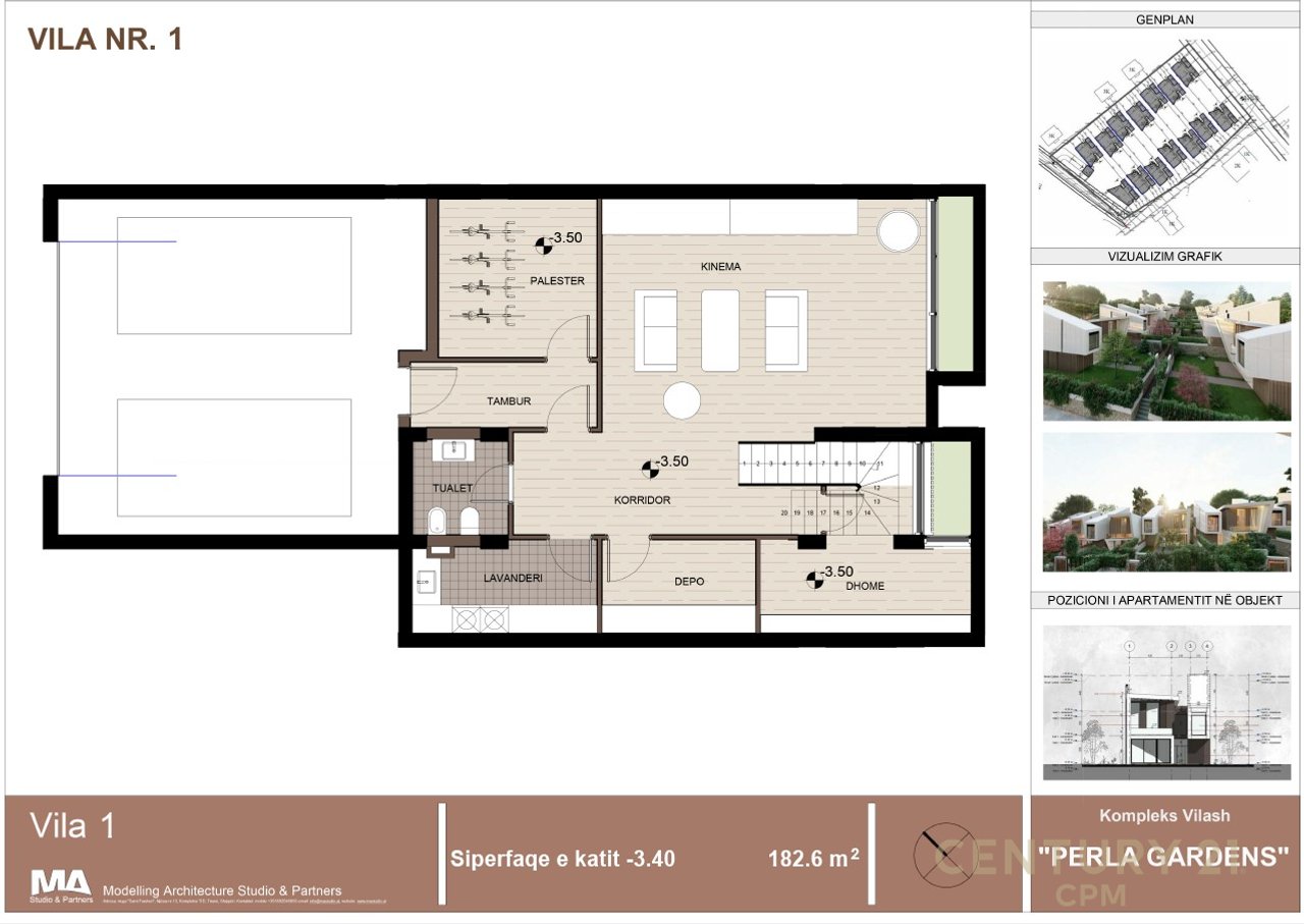 Shitet vilë 3 kateshe tek Perla Residence në Mjull - Bathore