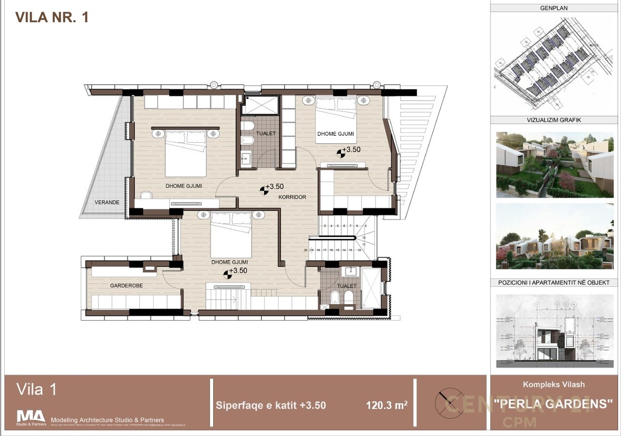 Shitet vilë 3 kateshe tek Perla Residence në Mjull - Bathore