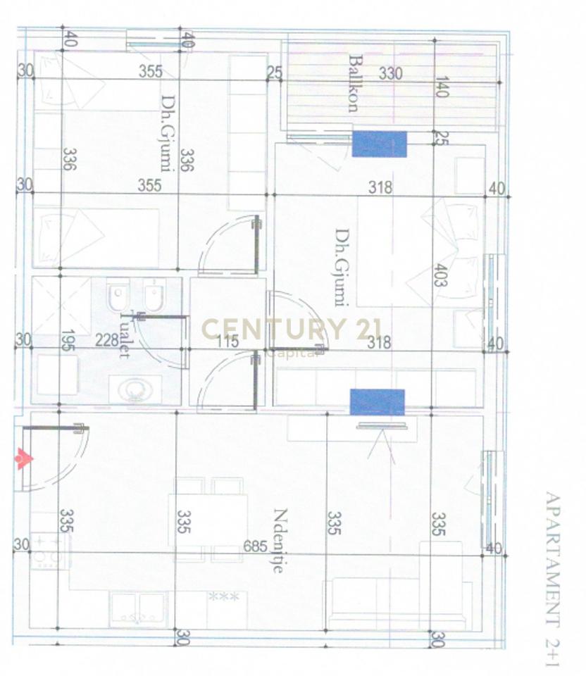 2+1 apartment for rent in Tirana Entry!
