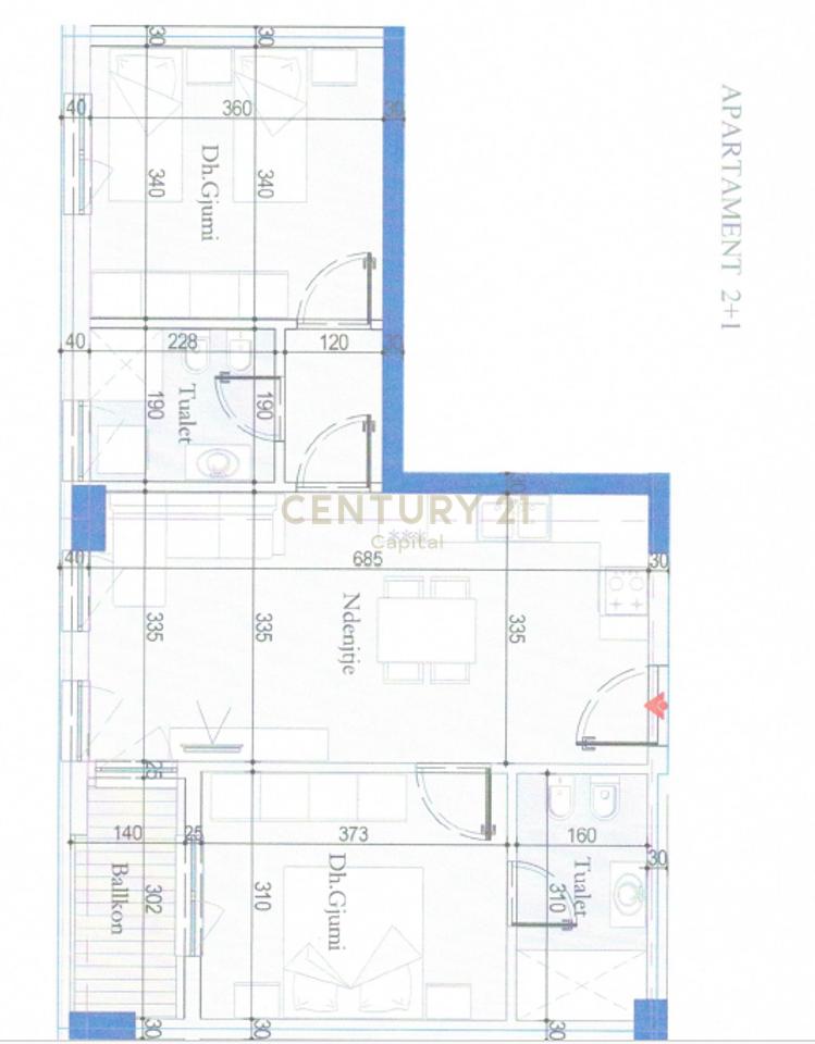 Shesim apartament 2+1+2 tek Tirana Entry!