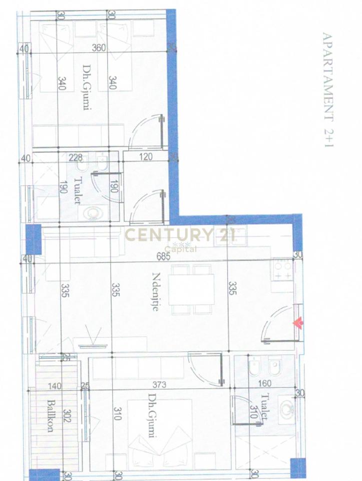 Apartment 2+1+2 for rent in Tirana Entry!