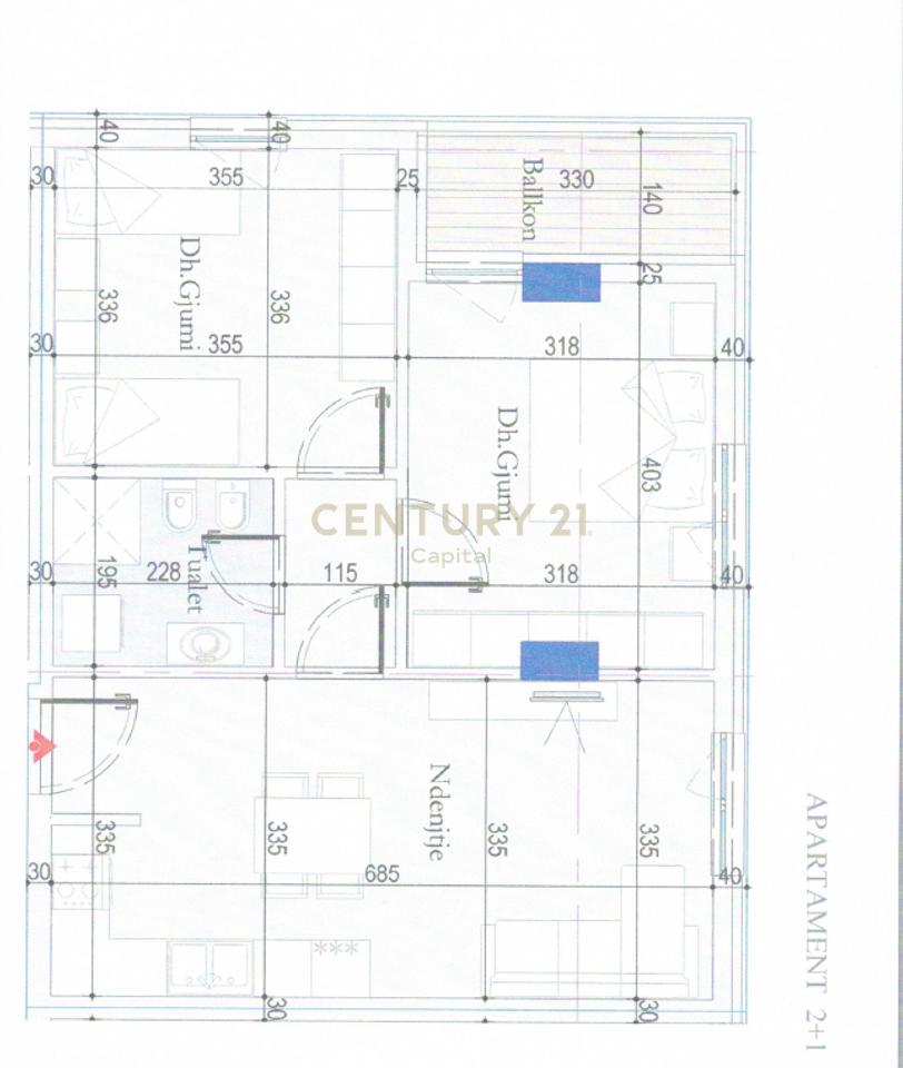 Apartment 2+1 at Shesim in Tirana Entry!