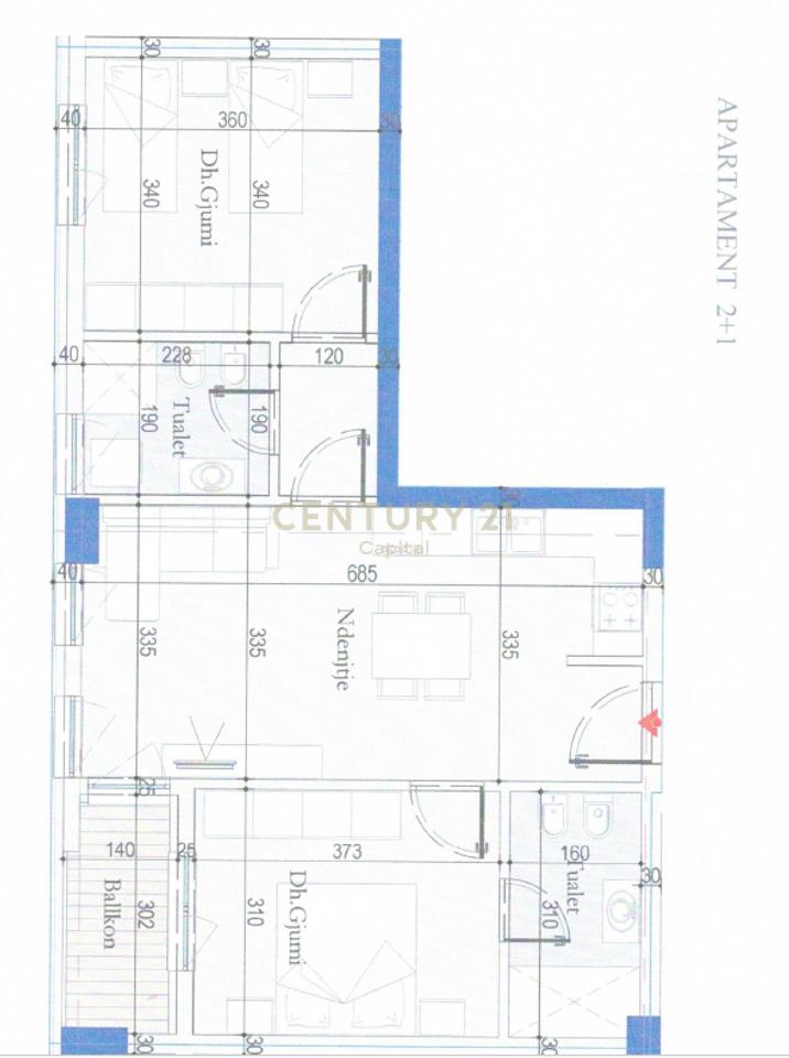 Shesim apartment 2+1+2 in Tirana Entry!