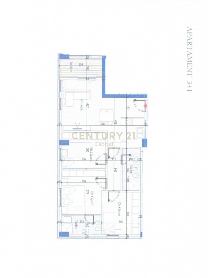 Apartment 3+1+2 for rent in Tirana Entry