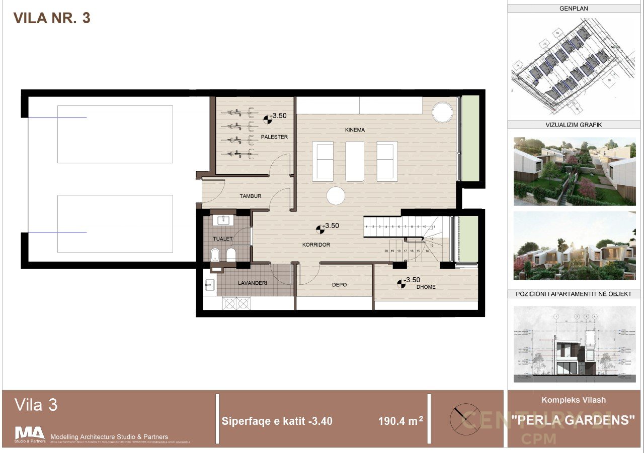 Shitet vilë 3 kateshe tek Perla Residence në Mjull - Bathore